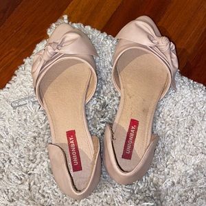 Tan flats with bow detail